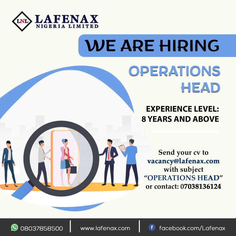 VACANCY - HEAD OF OPERATIONS